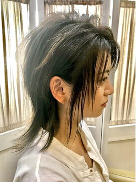 ヘアカフェ コトノハ(hair cafe Kotonoha) 【コトノハ】ロングウルフくすみカラー涼しげヘア クールヘア