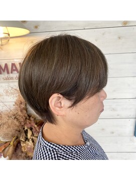 ヒマワリ(HIMAWARI) 40代50代60代ショート 大人ハイライト カーキ オリーブ