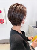 白髪ぼかしハイライト☆グラデーションボブ ショコラアッシュ