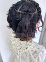 ヘアアンドメイクフォトスタジオ ルーファイブ(Roue five) 【池袋駅西口・ヘアセット】リボンアレンジハーフツイン