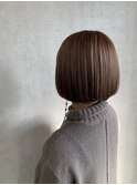 ボブ×ピンクベージュ
