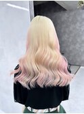 デザインカラーホワイトブロンドピンク