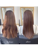 艶カラー+髪質改善トリートメント（白髪染め、グレイカラー可）