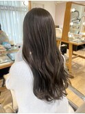 韓国ロング×オリーブ【黒髪小顔ボブルフワンレンネビージュ】