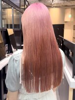 ピンクロング_ピンクブラウン切りっぱなしボブ_ba481501