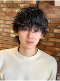 メンズ ツイスパ マッシュウルフ