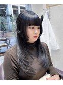 デザインレイヤーカット韓国ヘア顔周りレイヤー
