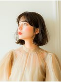 小顔ボブルフネビージュ30代40代ショート18