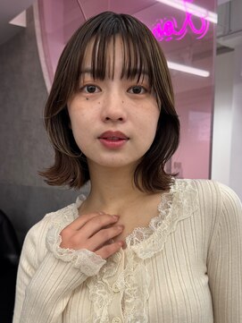 ロンドワン 三宮元町(Lond one) ボブ/切りっぱなしボブ/タッセルボブ/ダークグレー/ミニボブ