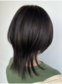 調布レイヤーボブミニボブタッセルボブワンカラーブルーブラック