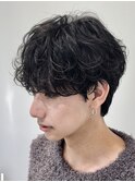波巻きスパイラルシャドウパーマ束感メンズ夏モテ髪韓国風