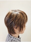 40代50代60代70代×ショートレイヤー×イノアカラー×ハイライト