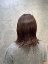 アフィナー 上大岡(Afinar) ツヤ感レッド×くびれボブ