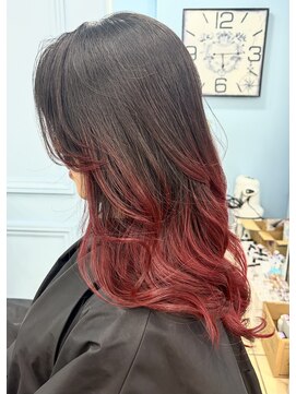 シャルティア 岩国(SHALLTIA) 赤髪グラデーションカラー