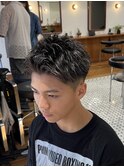 ホワイトメッシュ/刈り上げショート/メンズカット/大人メンズ