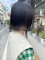 ナインセンス 下北沢(9_________nine sense) 暗髪アッシュグレー × 切りっぱなしボブ【下北沢】