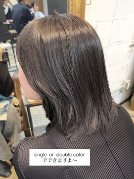 ノラ ヘアーサロン(NORA HAIR SALON) ブリーチなしカラーオリーブブラウンカラーミディアムボブ
