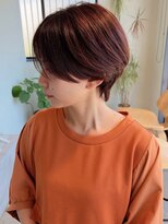 ヘッズ 高木瀬店(HEADS)&nbsp;ショートボブ 顔周りカット カシスブラウン 髪質改善 艶髪