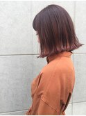 【 Lopiolu 島田】切りっぱなしボブWカラーハイライトred orange