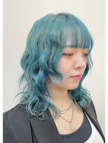 リノショアーズ 日本大通り店(RINOSHORES)&nbsp;可愛いミントグリーンハイトーンウェーブミディアムmaaya