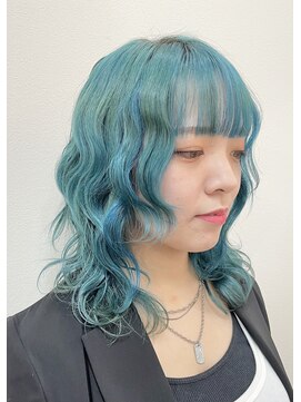 リノショアーズ 日本大通り店(RINOSHORES) 可愛いミントグリーンハイトーンウェーブミディアムmaaya