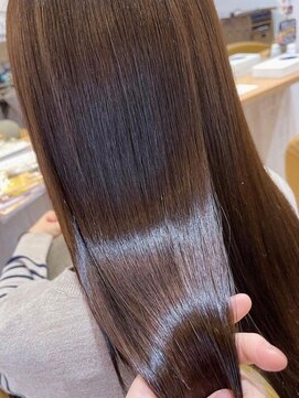 オースティン 門前仲町(AUSTIN) 大人かわいい前髪セシルカットココアブラウンフリンジウェーブ