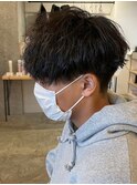ツイストスパイラルパーママッシュメンズパーマ波巻きパーマ