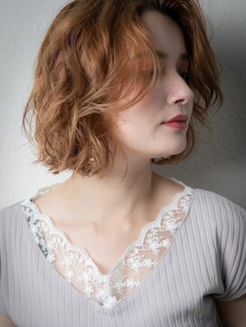 カバーヘア ブリス 北浦和(COVER HAIR bliss) 外国人風ハイトーンカラーかきあげボブx北浦和20代30代40代