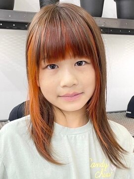 ウィコ 新宿(WICO) キッズカラーオレンジ[新宿駅/グレーベージュ/黒髪]