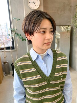 テトヘアー(teto hair) ウルフカット、ハンサムショート、ハイライト、グレージュ