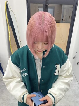 リル 溝の口(LiL) クリアピンクカラー/溝の口/ブリーチ/学割U24/レイヤーカット