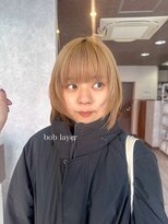 ミニム ヘアー(minim hair)&nbsp;【minim×miku】ボブレイヤー×ミルクティーベージュ