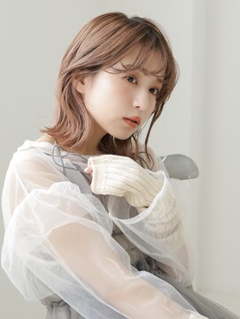 テトテ バイ ミリー 江坂(tetote by milly) 【tetote江坂】秋色外ハネカールセミディ×シースルーバング