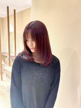 チャコレ パーチ 北千住店(Chacolle perch) ミディアムレイヤー×ベリーピンク