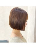 大人可愛いおしゃれボブ×明るい白髪染め[30代/40代/50代]
