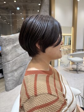 ソワネ 表参道(soigne) 表参道髪質改善カラーウルフショートカットベージュアッシュ40代