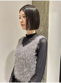 切りっぱなしボブミニボブグレーベージュグレージュショートボブ