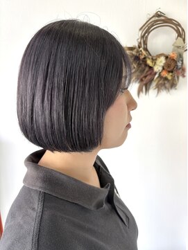 ジェムヘアスタジオ 湘南平塚南口店(Gem Hair Studio) 透明感グレージュのツヤ感ワンレンボブ【Gem 神原】