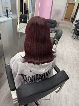 リノ(RLINO) チェリーレッド/ワインレッド/ブリーチなしダブルカラー