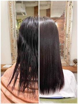 ムーン(moon) #ハッシュカット#フルバング#似合わせカット#レッドブラウン