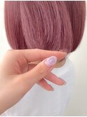 【Zina渋谷】カシスピンクカラー×シースルー前髪