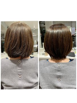 アイディール(:ideal) 20代30代40代☆美フォルムカット＋酸熱トリートメント＋白髪染め