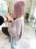 ホワイトピンク×ハイトーンカラー×切りっぱなし