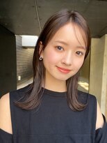 ガーデンヨコハマ(GARDEN YOKOHAMA) ミディアムレイヤー２ｗａｙ前髪ベージュカラー外ハネ小顔カット