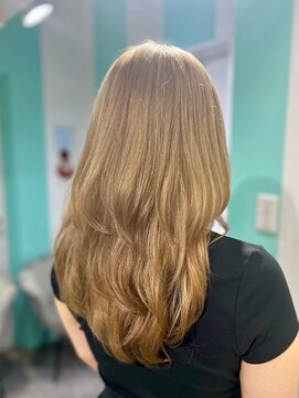 マティーナ ヘアー 池袋(Matina hair) 【レイヤーロング×ミルクティーベージュ】20代30代40代50代
