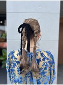 ヘアセット/ヘアアレンジ/結婚式ヘア/結婚式お呼ばれヘア