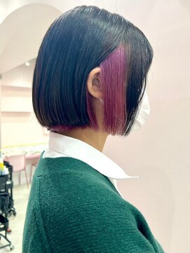 ゲーム バイ アランスミシー 横浜(GAME by Alan Smithee) ブリーチインナーカラーイエローカラー前髪カットトリートメント