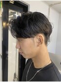 毛流れパーマ　ハンサムショート