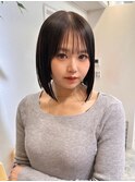 大宮韓国タッセルボブヘイリー切りっぱなし前下がりボブ20代30代