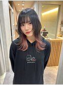 ピンクインナーロングウルフカット【広島/本通】